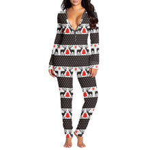 Load image into Gallery viewer, New women&#39;s romper printed Christmas button long sleeve nightgown AY2577
