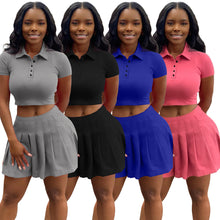 Load image into Gallery viewer, Fashion Pleated Skirt Two Piece Set（AY1839）
