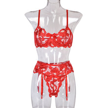 Load image into Gallery viewer, Sexy Red Garter Belt Three Piece Set（AY1680）

