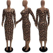 Load image into Gallery viewer, Sexy Leopard Deep V Dress（AY1736）
