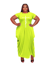 Load image into Gallery viewer, Solid color short-sleeved irregular dress（AY1376）
