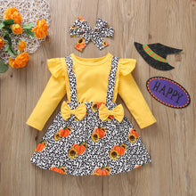 Load image into Gallery viewer, Halloween Pumpkin Bow Girl Set（AY1402）
