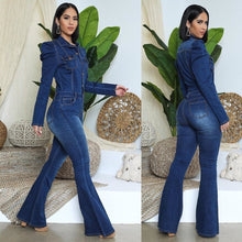 Load image into Gallery viewer, Fashion denim slim jumpsuit（AY1636）
