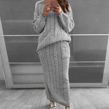 Load image into Gallery viewer, New women&#39;s fashion for Autumn/Winter 2022 twist stitch sweater set skirt AY2579
