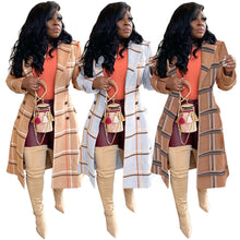 Load image into Gallery viewer, Fashion plaid back hollow trench coat（AY1462）

