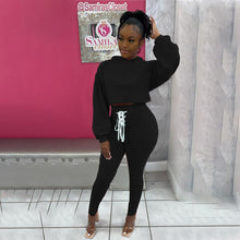 Load image into Gallery viewer, Lace-up solid color slim two-piece suit(AY1552)
