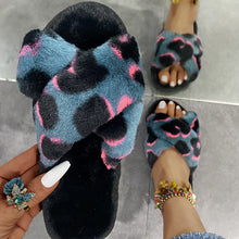 Load image into Gallery viewer, Hot-selling new cross-word plush slippers（HPSD102)
