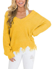 Load image into Gallery viewer, V-neck drop shoulder knitted top AY1323
