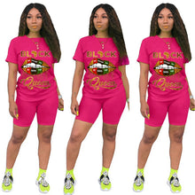 Load image into Gallery viewer, Fashion Lips Queen Short Sleeve Set (AY1062)
