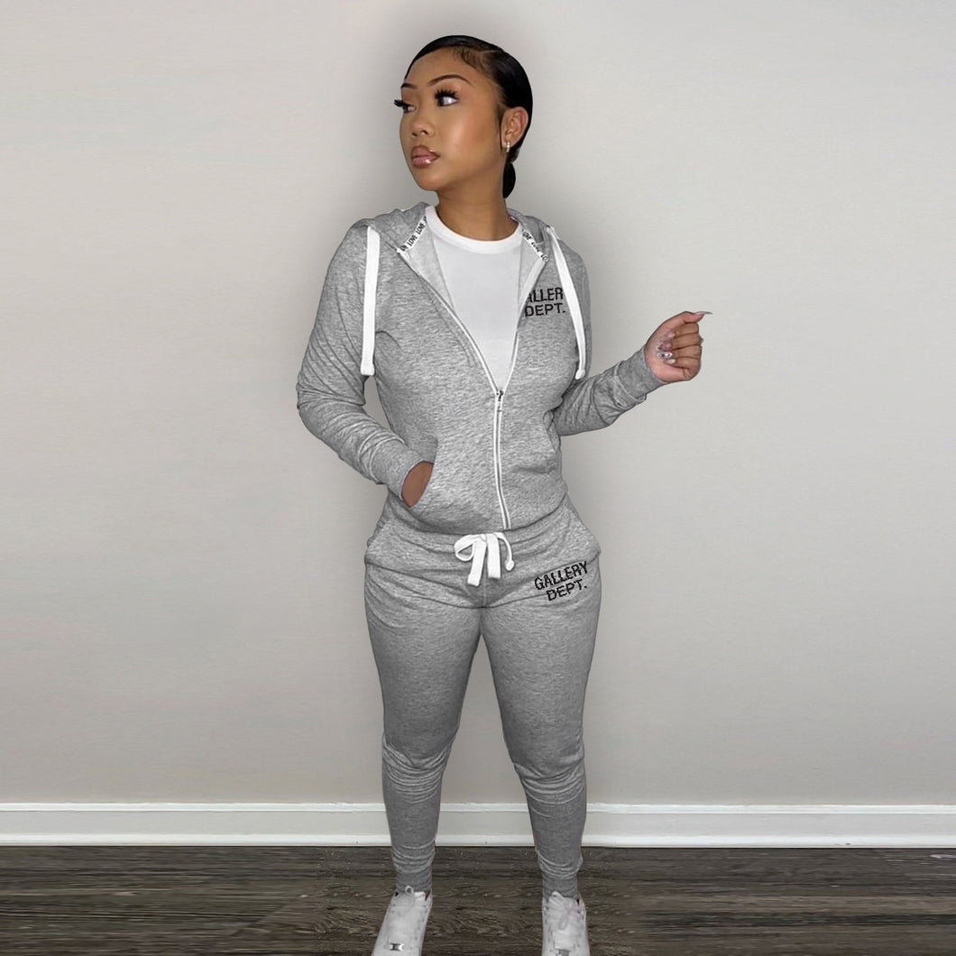 Plush sweater sports casual two-piece suit(AY2486)