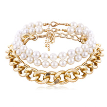 Load image into Gallery viewer, Fashion exaggerated imitation pearl multilayer necklace（AE4091）
