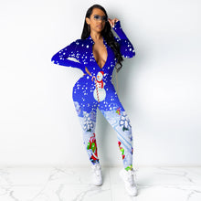 Load image into Gallery viewer, Christmas print long-sleeved jumpsuit（AY1567）
