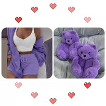 Load image into Gallery viewer, Three-piece  +Teddy bear slipper set
