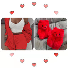 Load image into Gallery viewer, Three-piece  +Teddy bear slipper set
