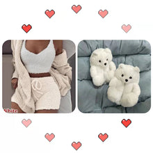 Load image into Gallery viewer, Three-piece  +Teddy bear slipper set
