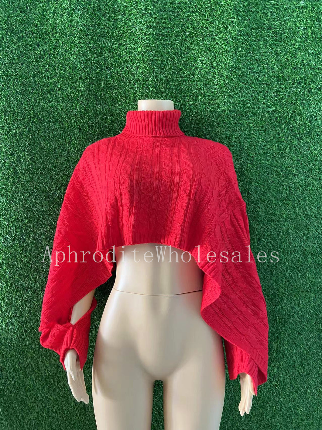 Shawl loose fashion personality short sweater top(AY2522)