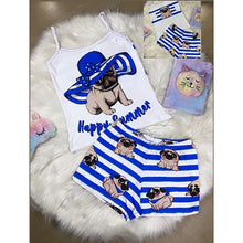 Load image into Gallery viewer, Graphic Print Suspender Shorts Set（AY2244）
