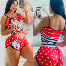 Load image into Gallery viewer, Sexy cartoon print suspenders two-piece set（AY2245）
