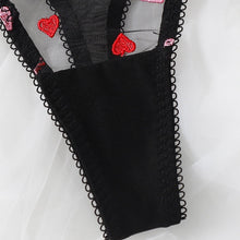 Load image into Gallery viewer, Sexy mesh heart-shaped underwear two-piece suit（AY1608）
