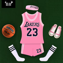 Load image into Gallery viewer, Kids basketball suit set (basketball suit+hairband+socks) AY2145
