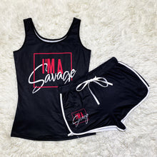 Load image into Gallery viewer, New print suspender shorts suit AY1050
