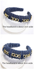 Load image into Gallery viewer, Hot selling metal chain denim winding hair band
