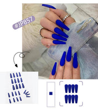 Load image into Gallery viewer, Pure color frosted smooth waterproof fake nails set （1set=24 pcs）
