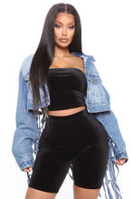 Load image into Gallery viewer, Back mesh fringed denim jacket women（AY1245）

