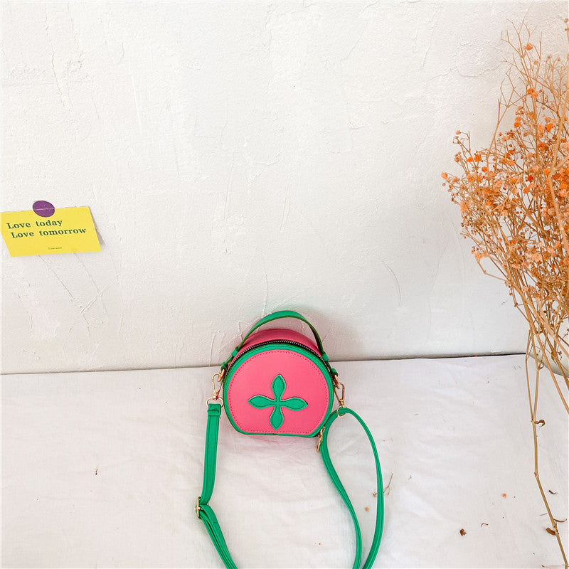Children's Flower Contrast Crossbody Bag（AB2090）