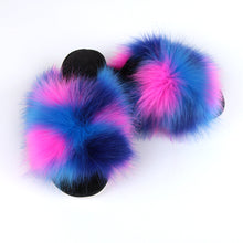 Load image into Gallery viewer, New style ladies colorful plush slippers（HPSD109）
