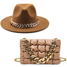 Load image into Gallery viewer, Fashion chain jazz hat chain bag two piece set（4099）
