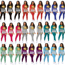 Load image into Gallery viewer, Gradient color female lip printing suit
