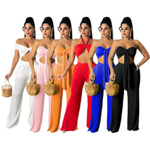 Load image into Gallery viewer, Sexy solid color wide leg pants tube top suit（AY1831）
