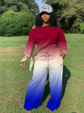 Load image into Gallery viewer, Gradient long-sleeved wide-leg pants suit
