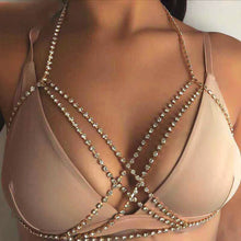 Load image into Gallery viewer, Sexy cross rhinestone chest chain（AE4070
