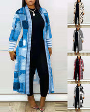Load image into Gallery viewer, Fashionable printed long-sleeved patchwork coat AY2617
