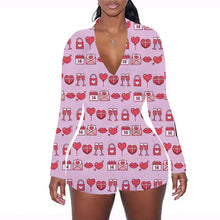 Load image into Gallery viewer, Valentine&#39;s Day rose print jumpsuit AH2033
