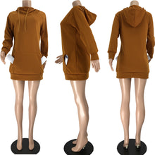 Load image into Gallery viewer, Hooded plus fleece sweater dress（AY1656）
