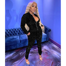 Load image into Gallery viewer, Sexy sequined velvet stitching suit（AY1546）

