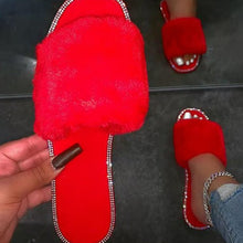 Load image into Gallery viewer, New style square head rhinestone slippers
