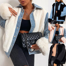 Load image into Gallery viewer, Fashionable denim patchwork coat AY2549
