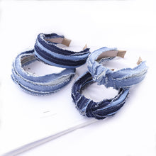 Load image into Gallery viewer, Hot selling denim stitching headband
