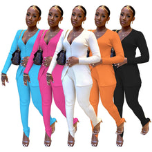 Load image into Gallery viewer, Thickened rib cardigan knitted two-piece set(AY2483)
