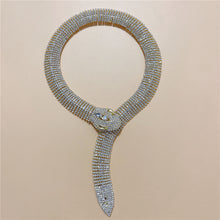 Load image into Gallery viewer, Cross Snake Head Full Rhinestone Necklace（AE4078）
