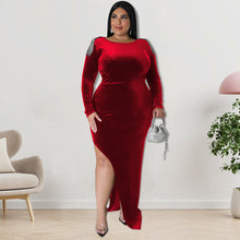 Load image into Gallery viewer, Plus size velvet tassel dress（AY2492）
