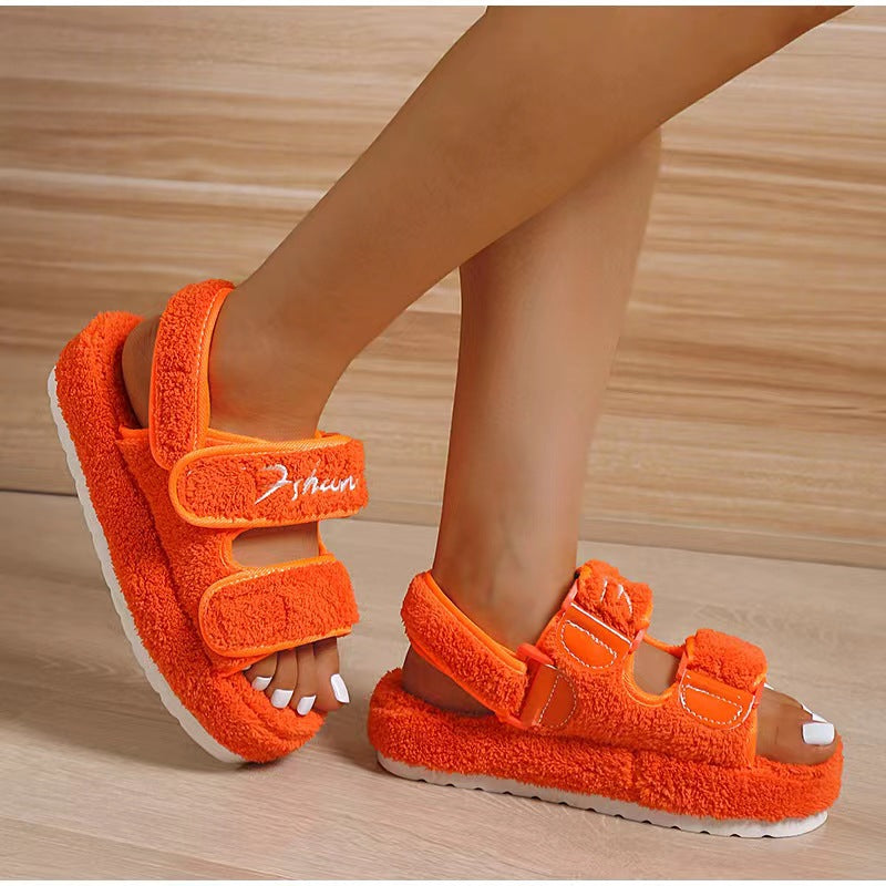 Fashion Platform Plush Sandals（HPSD230）