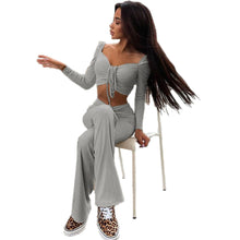 Load image into Gallery viewer, Fashion Square Neck T-Shirt Pants Set
