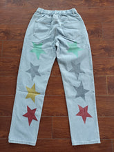 Load image into Gallery viewer, Sequin printed perforated pentagram jeans AY2754

