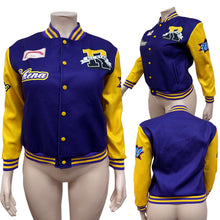 Load image into Gallery viewer, Plus size fashion printed color matching baseball jacket AY2559
