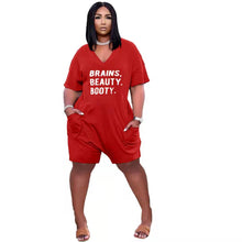 Load image into Gallery viewer, New letter printing loose V-neck jumpsuit AY1345
